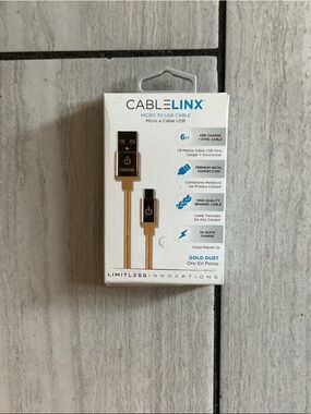 Gold Micro USB to USB Charging & Sync Cable - 6ft